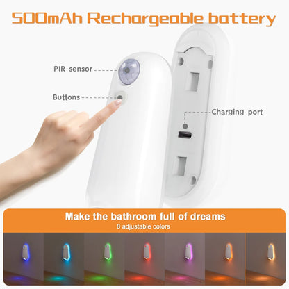 LED Motion Sensor Toilet Night Light With 8 Colors - EverGrowMarkeplace