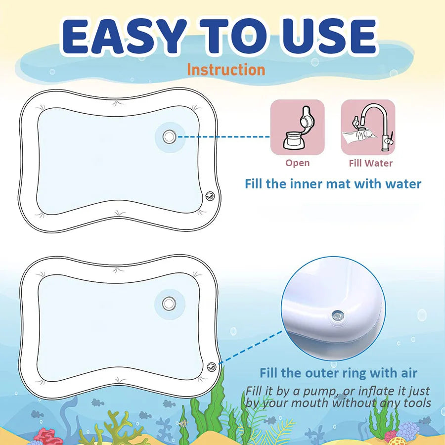 Inflatable Baby Water Play Mat – Tummy Time Toy