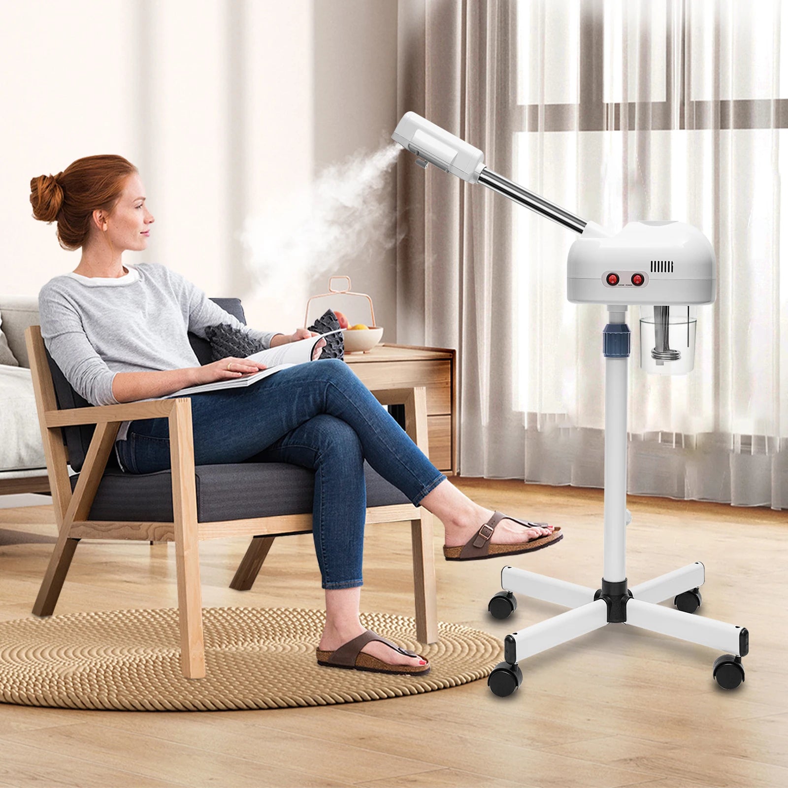 Ozone Facial Steamer 750 ml – Adjustable Floor Stand - EverGrowMarkeplace