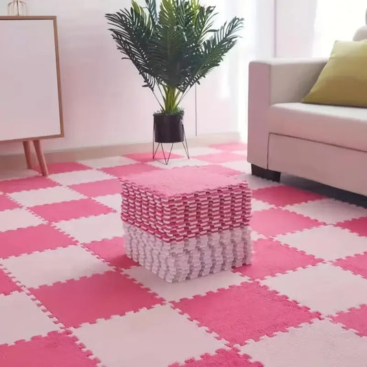 Soft Interlocking Baby Play Mat Tiles – Fluffy Foam Rug Set - EverGrowMarkeplace