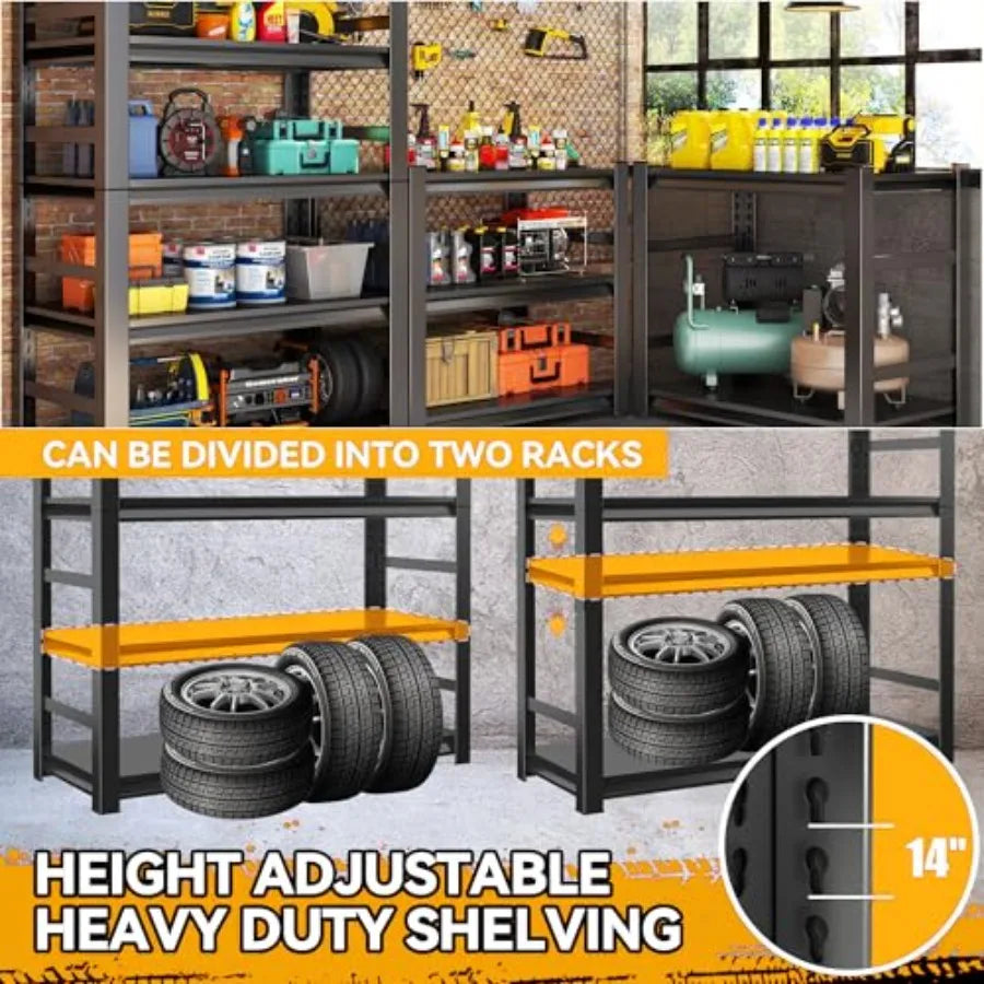 5-Tier Heavy Duty Garage Shelving Rack 3000 lb Capacity