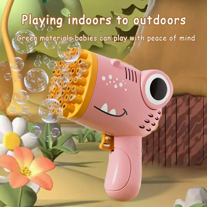 Dinosaur Bubble Gun Machine 40-Hole Handheld Toy