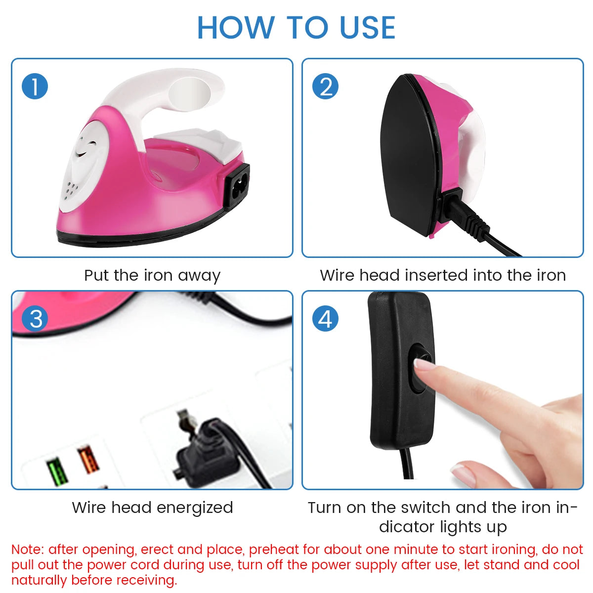 Mini Craft Heat Press Iron with Silicone Insulation Pad - EverGrowMarkeplace