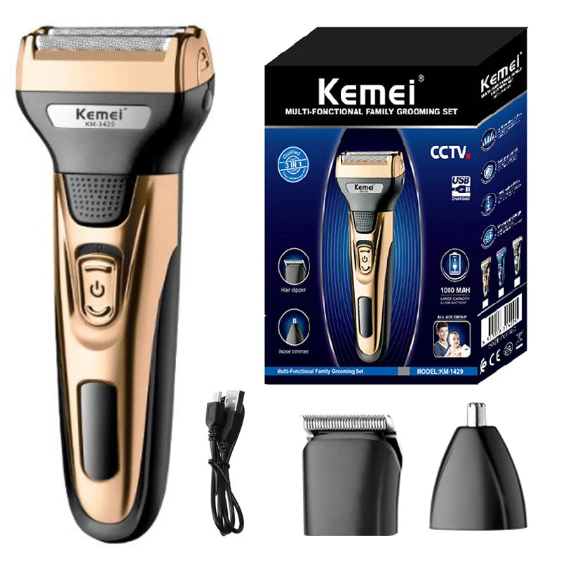 3-in-1 Electric Grooming Kit For Face, Beard And Body