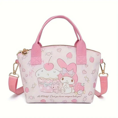 Kawaii Cartoon Tote Handbag With Cute Character Print