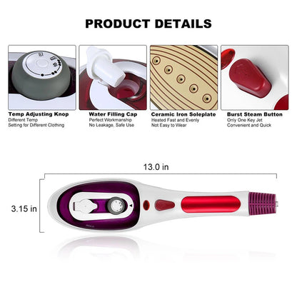 Handheld Garment Steamer Iron – Portable 800W Travel - EverGrowMarkeplace