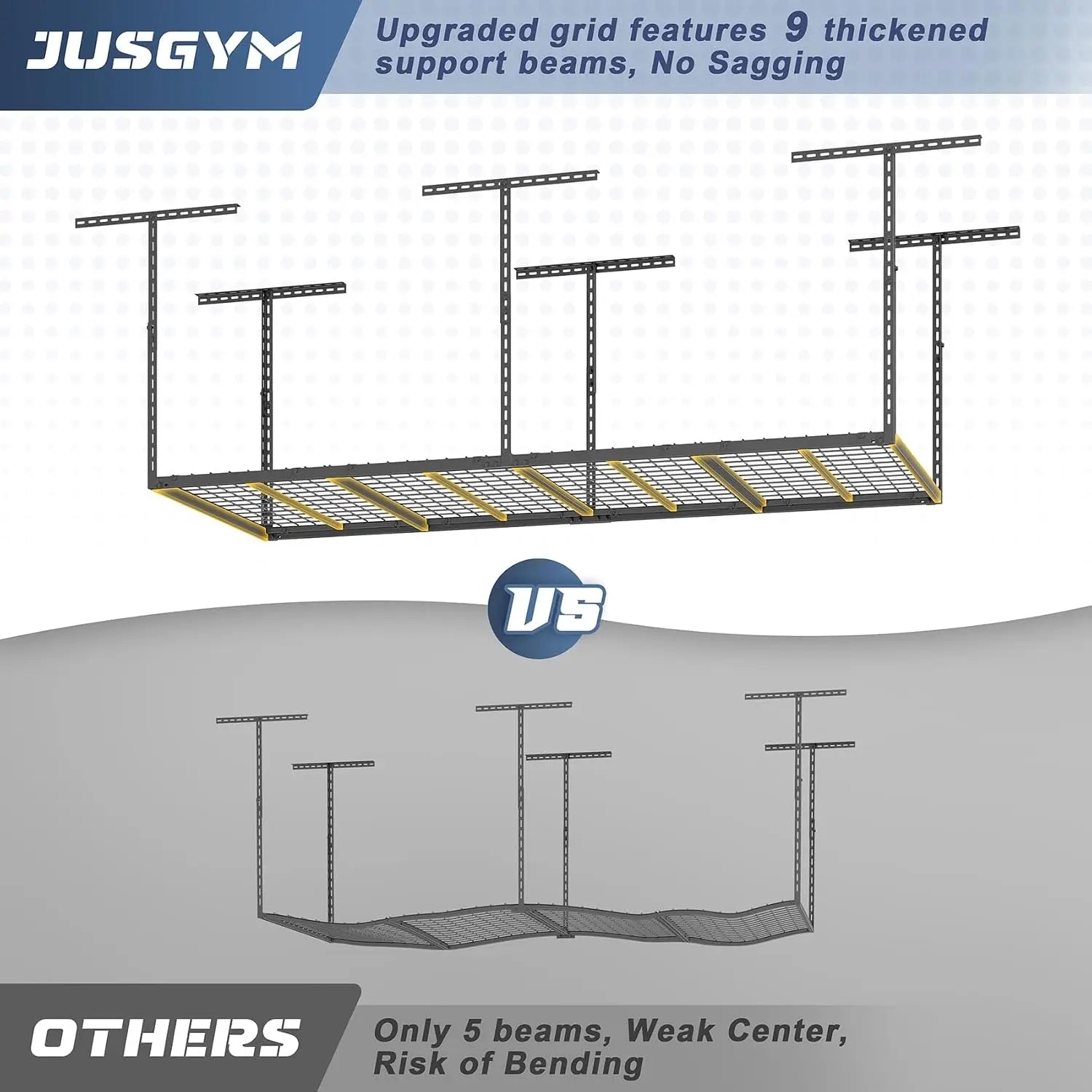3x8 ft Overhead Garage Storage Rack 26–40 in Adjustable