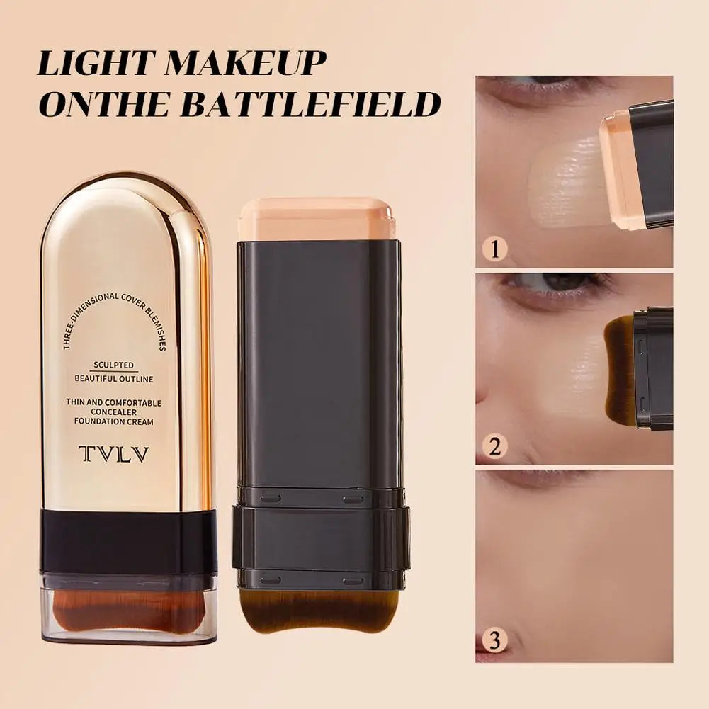 Double-Ended Foundation Stick With Brush Natural Matte - EverGrowMarkeplace