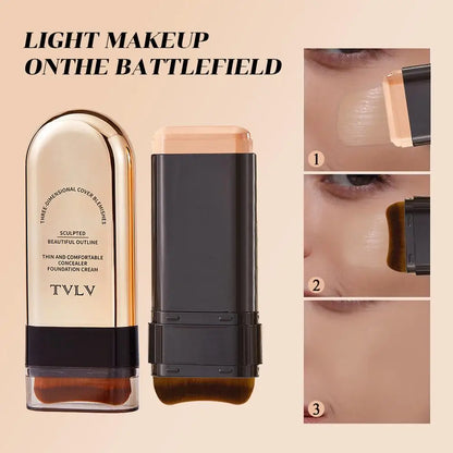 Double-Ended Foundation Stick With Brush Natural Matte - EverGrowMarkeplace