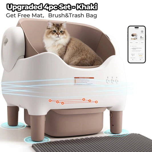 Automatic Self-Cleaning Cat Litter Box With App Control