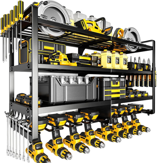 Heavy-Duty Power Tool Wall Organizer with 4 Shelves