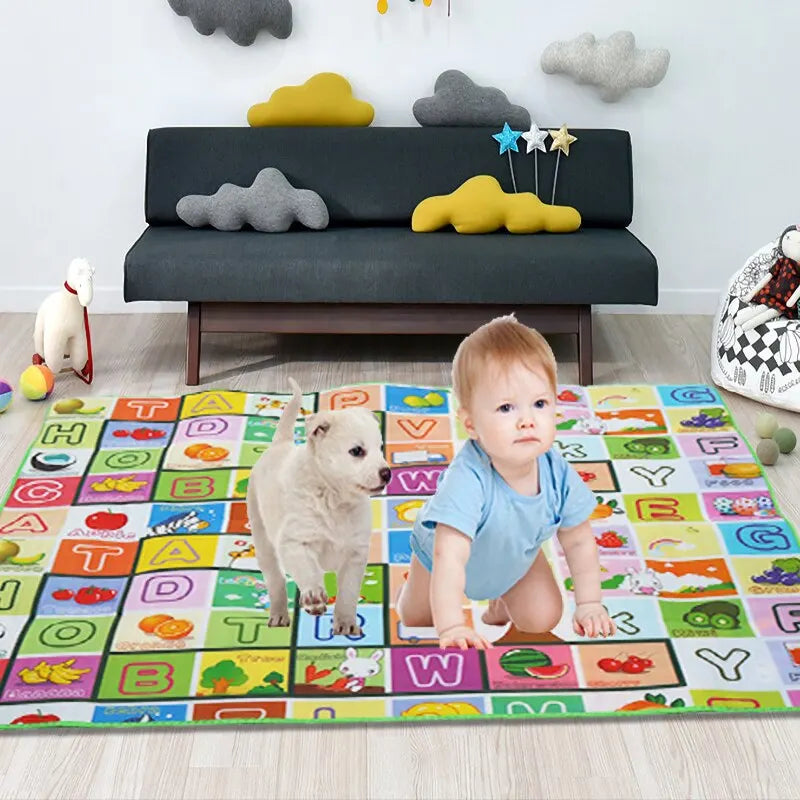 Double-Sided Foam Baby Play Mat – Educational Crawl Rug - EverGrowMarkeplace