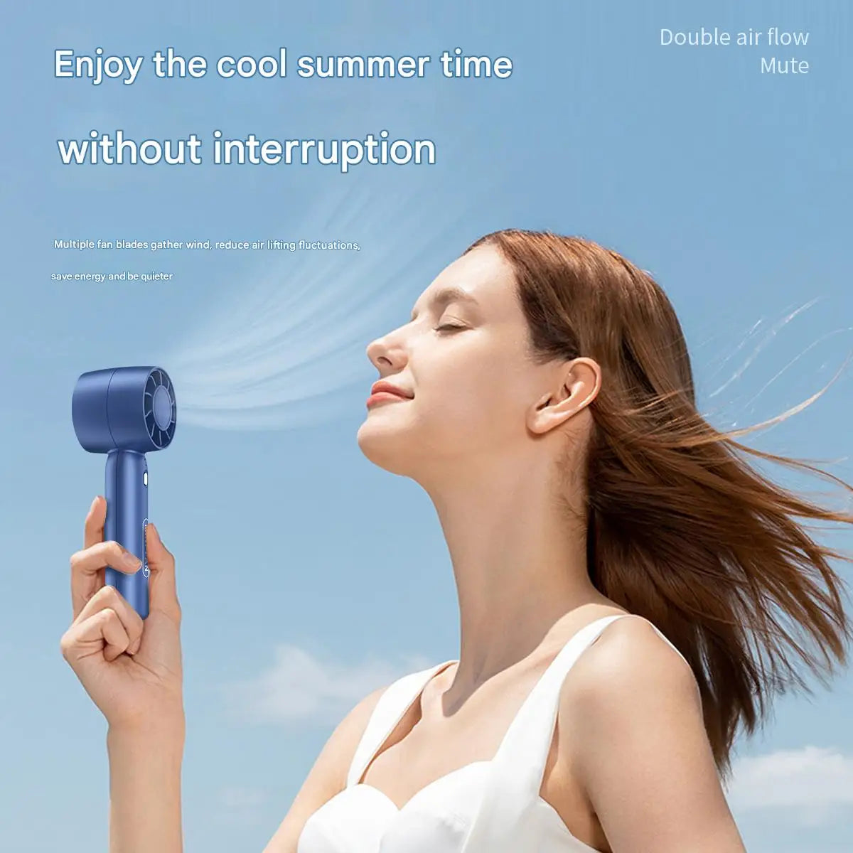 USB Rechargeable Mini Handheld Fan With Desktop Stand - EverGrowMarkeplace