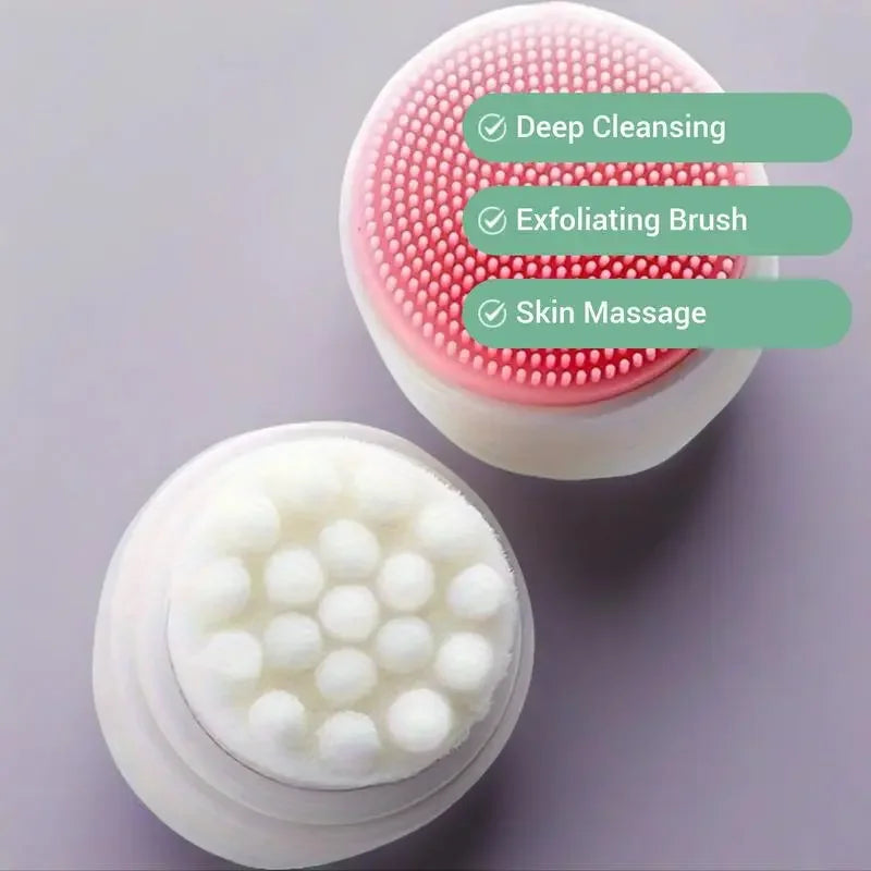 Silicone Facial Cleansing Brush Double-Sided Exfoliator