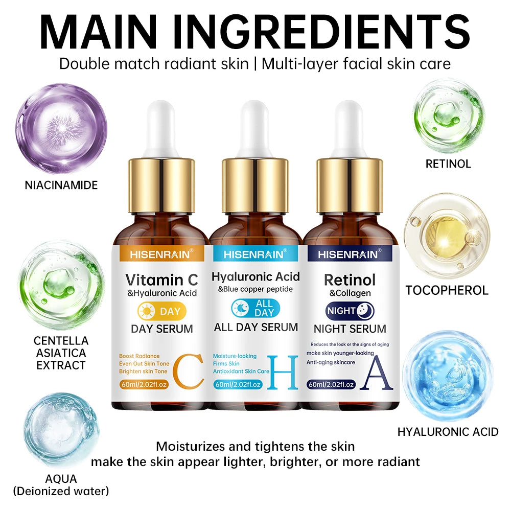 Vitamin C Retinol Hyaluronic Acid Face Serum Duo - EverGrowMarkeplace