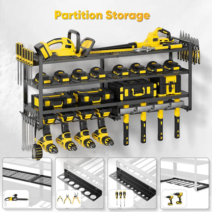 Heavy-Duty Power Tool Wall Organizer with 4 Shelves