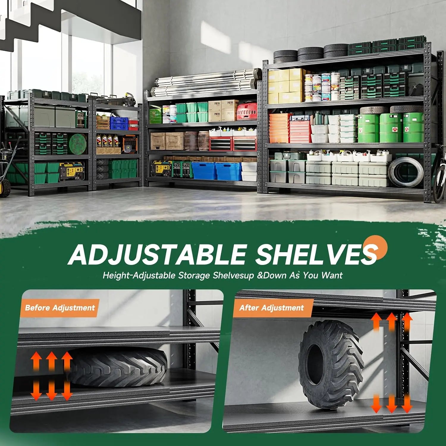 Heavy Duty Metal Garage Storage Shelving Unit 4-Tier