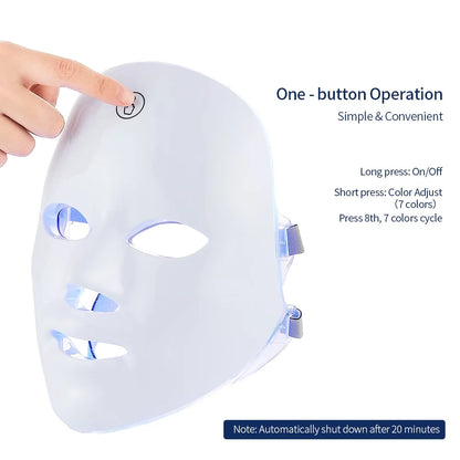 Rechargeable 7-Color LED Facial Mask For Skin Rejuvenation - EverGrowMarkeplace