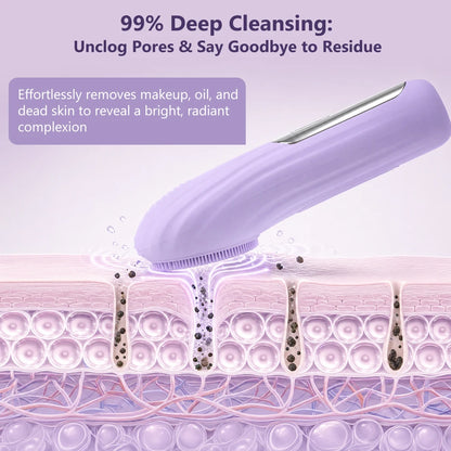Sonic Silicone Facial Cleansing Brush with Warm Massage