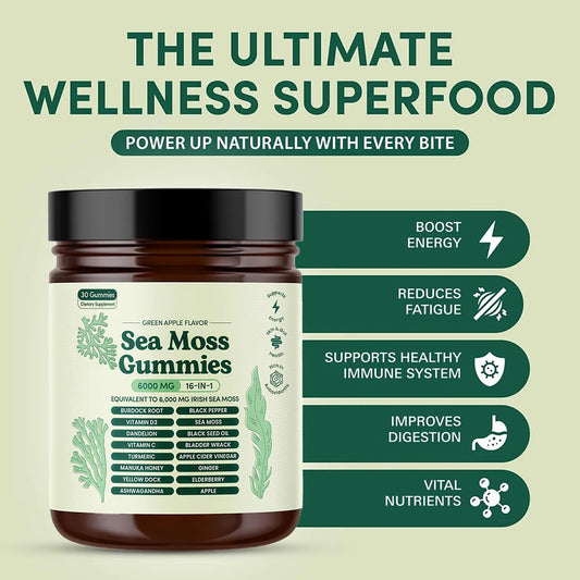 Sea Moss Gummies 16-in-1 Supplement With Vitamins C & D3