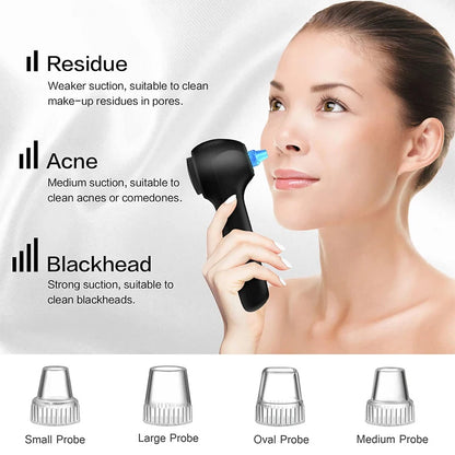 Electric Facial Cleansing Brush With Pore Vacuum Suction