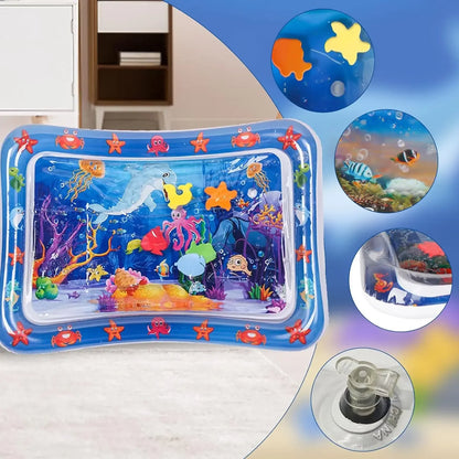 Inflatable Water Play Mat for Pets with Floating Toys