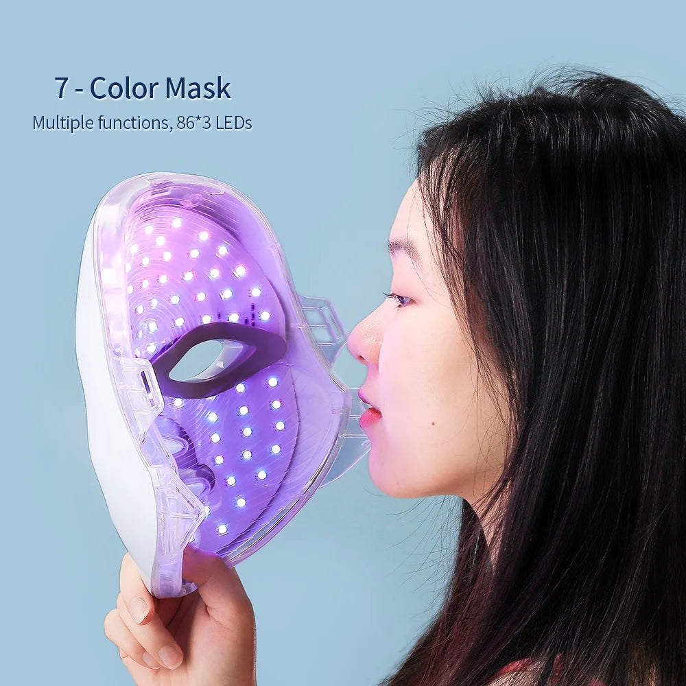 Rechargeable 7-Color LED Facial Mask For Skin Rejuvenation - EverGrowMarkeplace