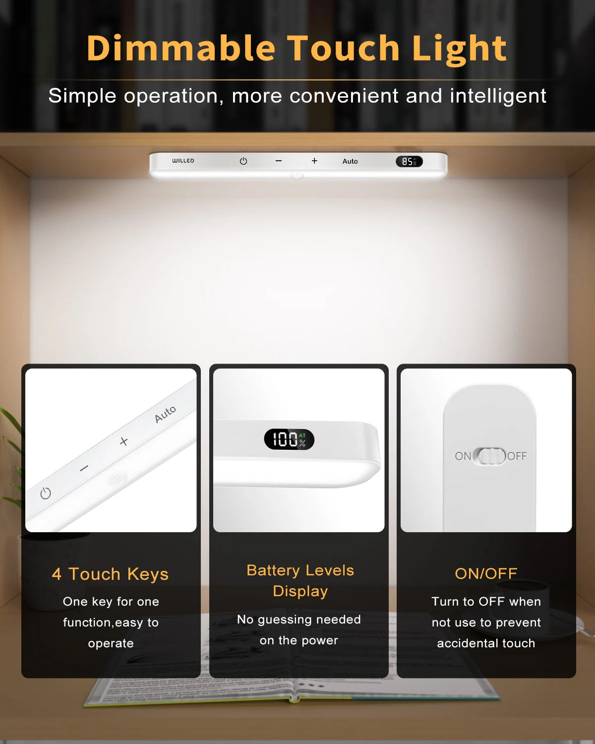 Motion Sensor LED Cabinet Light Bar – Rechargeable - EverGrowMarkeplace