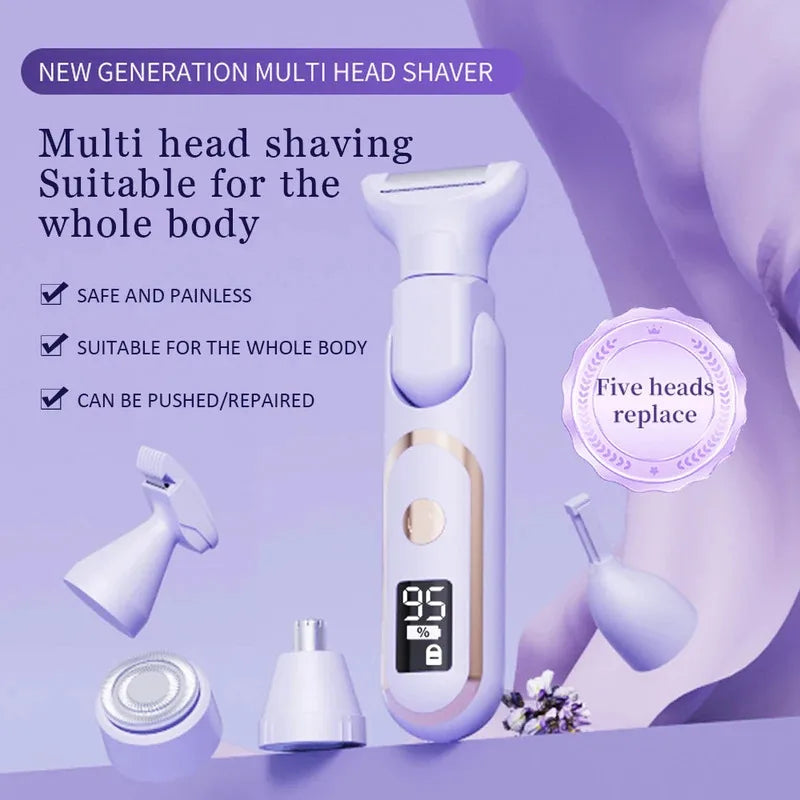 5-in-1 Electric Women’s Shaver – Cordless LCD Hair Trimmer
