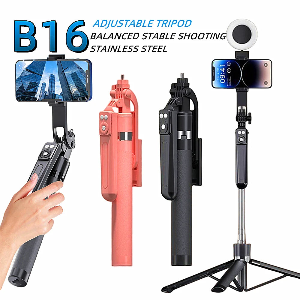Bluetooth Selfie Stick Tripod with Light and Remote - EverGrowMarkeplace
