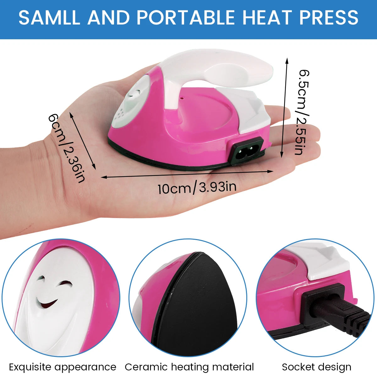 Mini Craft Heat Press Iron with Silicone Insulation Pad - EverGrowMarkeplace