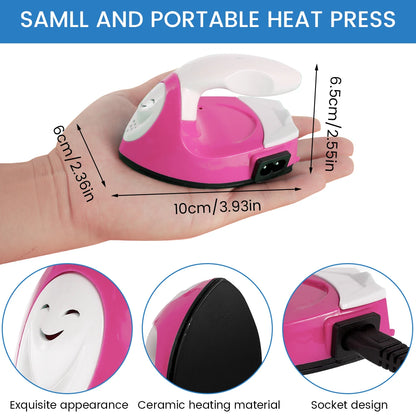 Mini Craft Heat Press Iron with Silicone Insulation Pad - EverGrowMarkeplace