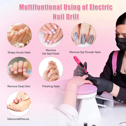 Electric Nail Drill Set for Manicure and Pedicure Care - EverGrowMarkeplace