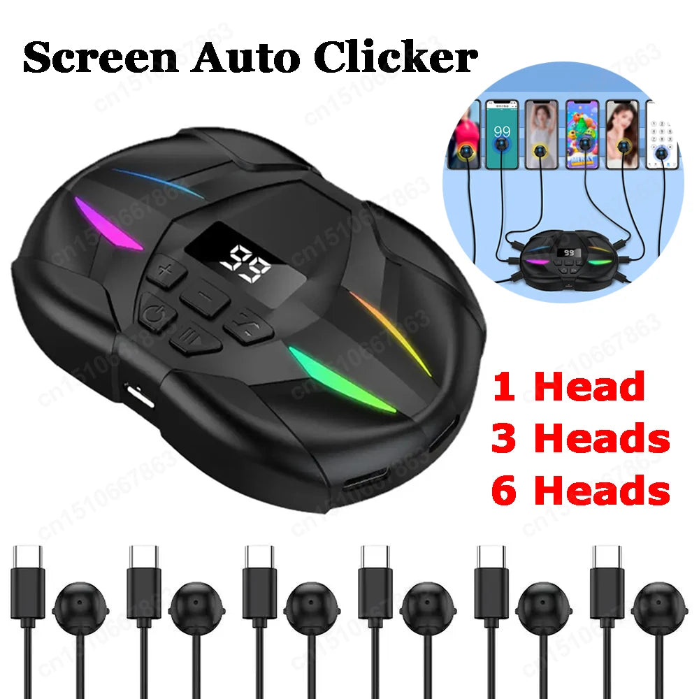 Phone Auto Clicker With Digital Display – Silent RGB Tapping