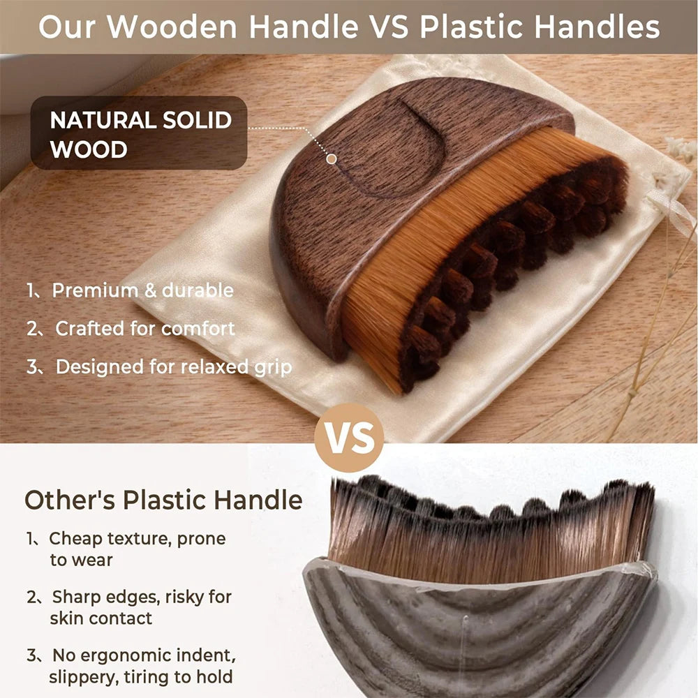 Wooden Facial Gua Sha Massager Brush For Lymphatic Drainage