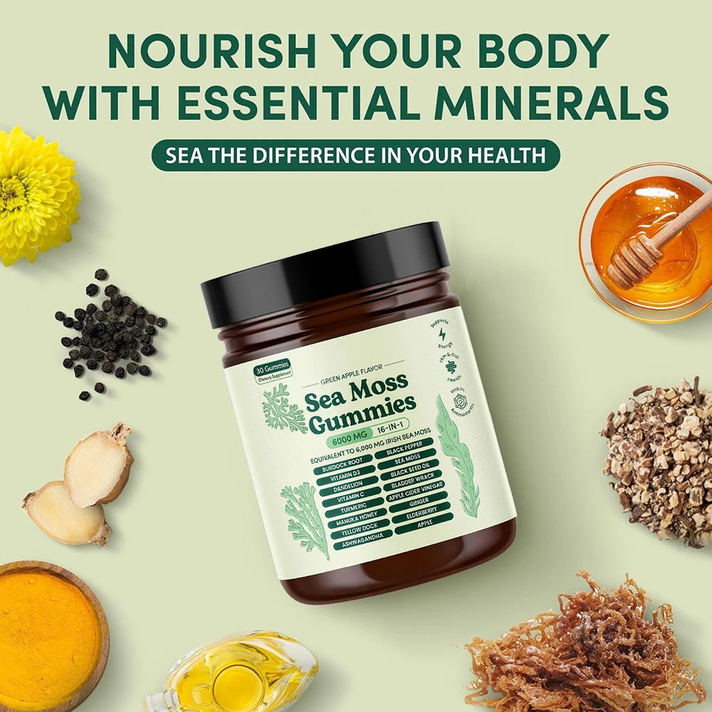 Sea Moss Gummies 16-in-1 Supplement With Vitamins C & D3
