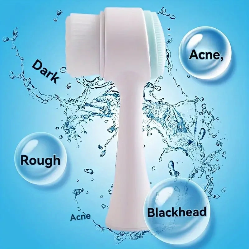 Silicone Facial Cleansing Brush Double-Sided Exfoliator