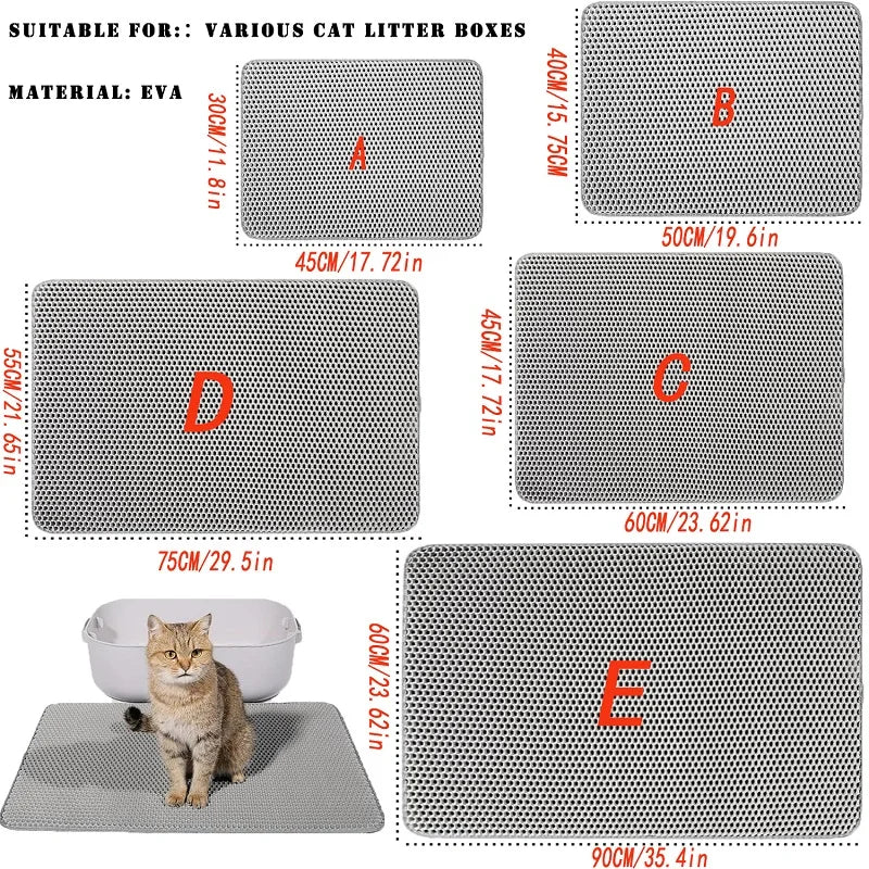 Double-Layer Cat Litter Trapping Mat Waterproof Non-Slip