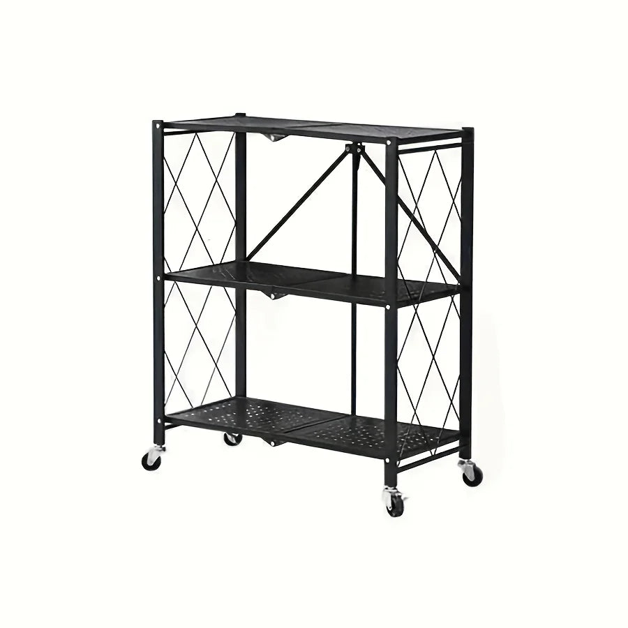 Foldable Metal Storage Shelving Unit with Wheels