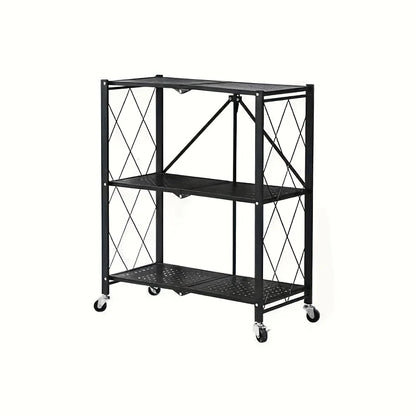 Foldable Metal Storage Shelving Unit with Wheels
