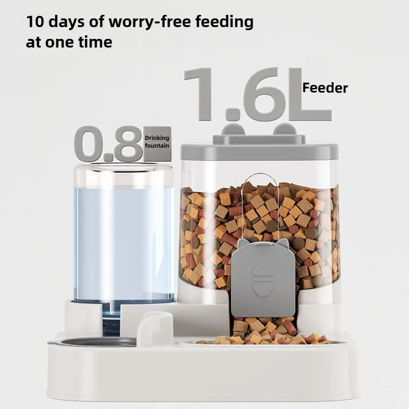 Automatic Pet Feeder Bowl with Water Dispenser