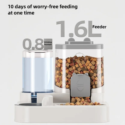 Automatic Pet Feeder Bowl with Water Dispenser