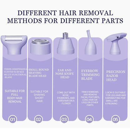5-in-1 Electric Women’s Shaver – Cordless LCD Hair Trimmer