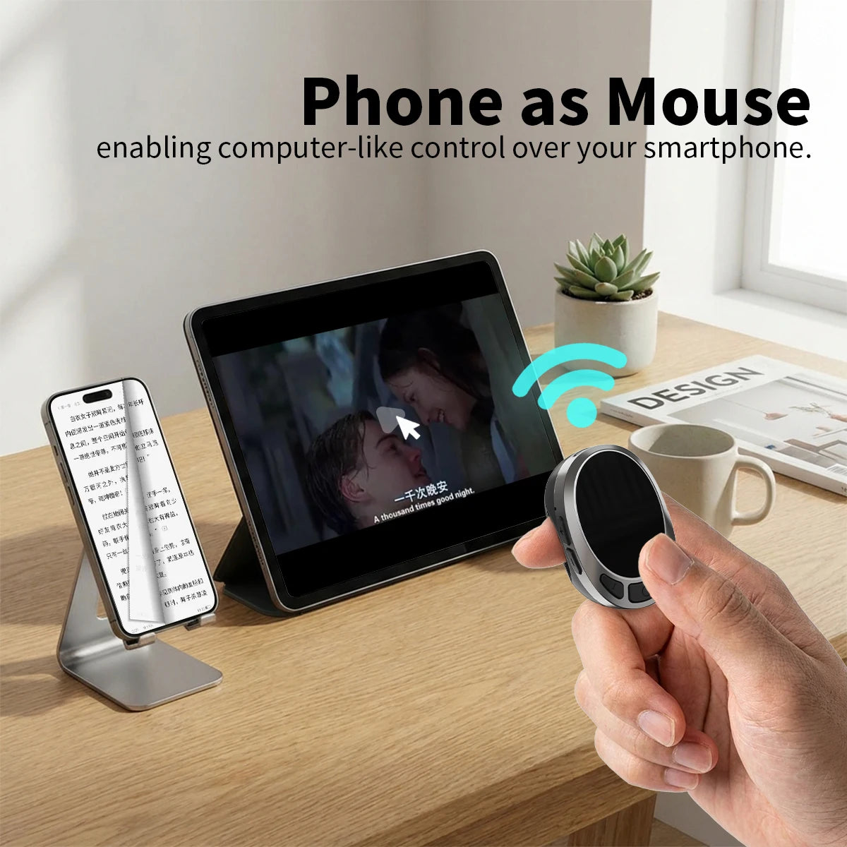 Bluetooth Scrolling Ring Remote With Touchpad Control - EverGrowMarkeplace