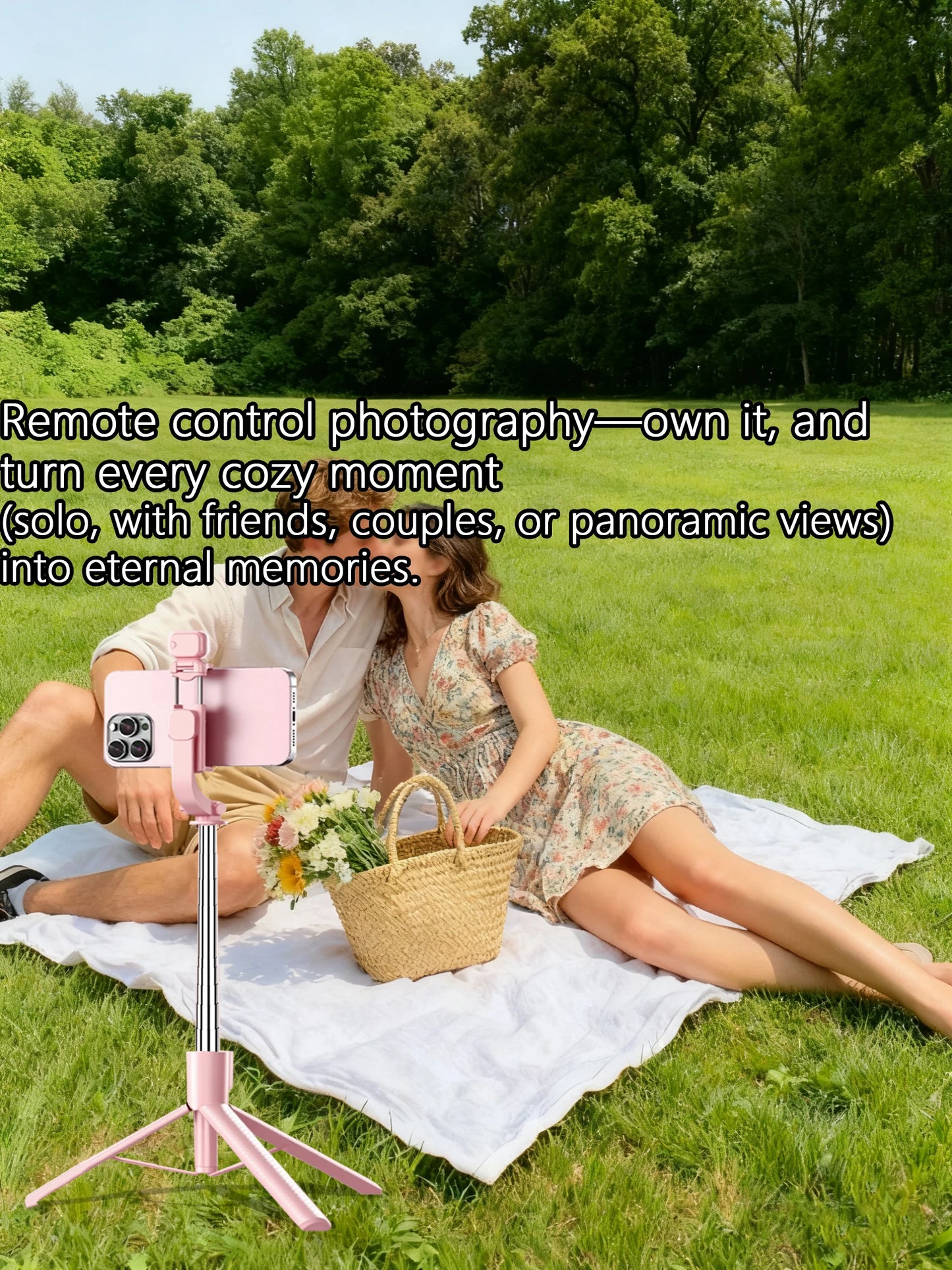 Aluminum Selfie Stick Tripod With Fill Light & Remote
