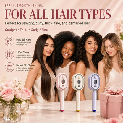 Electric Steam Hair Straightening Brush With Massage