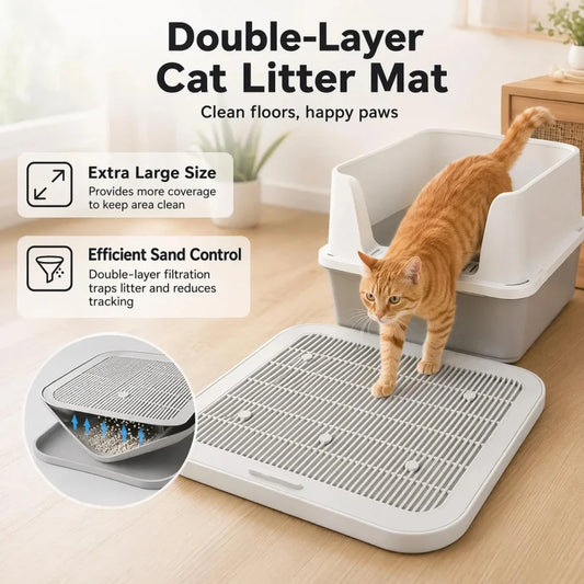 Double-Layer Honeycomb Cat Litter Trapping Mat Waterproof