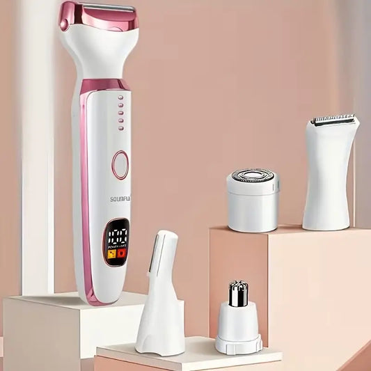 5-in-1 Rechargeable Lady Shaver With LED Display