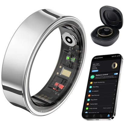 Smart Fitness Ring With AI Health Tracking & Temp
