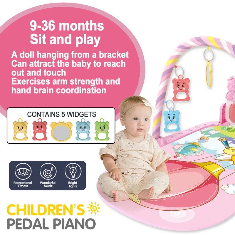Baby Piano Play Gym Mat With Music And Lights - EverGrowMarkeplace